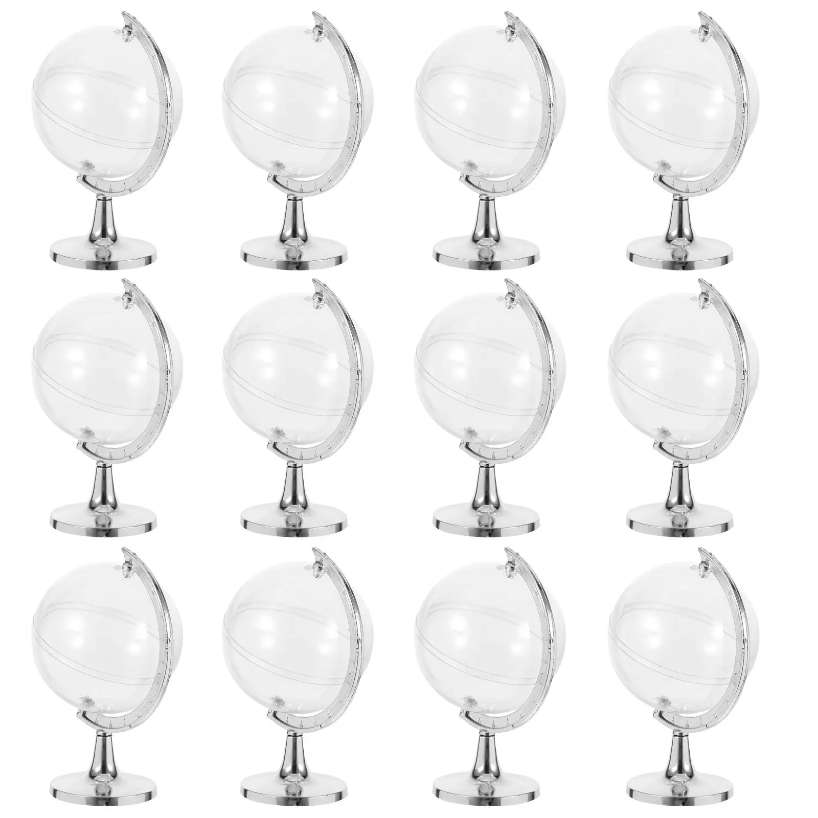 

Candy Box 12 Pcs Unique Party Favors Treat Containers Square Globe Boxes Plastic Gift Ideas Christmas Wedding Storage