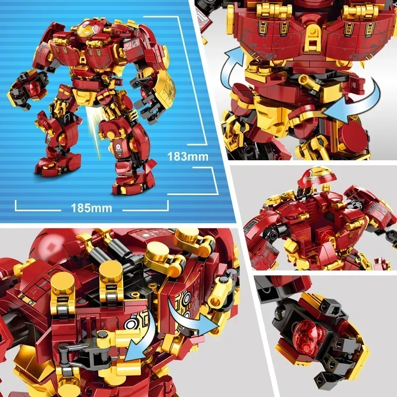 Superhelden Avengers Iron Man Hulkbuster Stalen Mecha Action Figures Bouwstenen Klassieke Film Model Bakstenen Speelgoed Voor Kind Cadeau