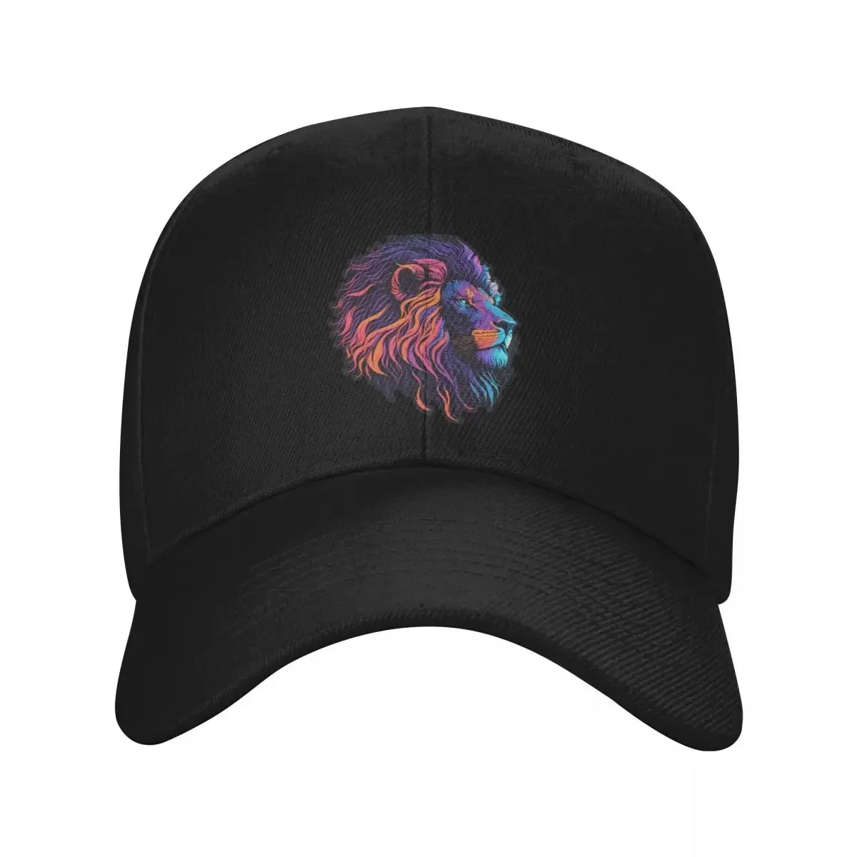 Line Color Art Lion Head Minimalist and Majestic Wildlife Illustration Baseball Cap Beach Outing Horse Hat Caps For Women Men's