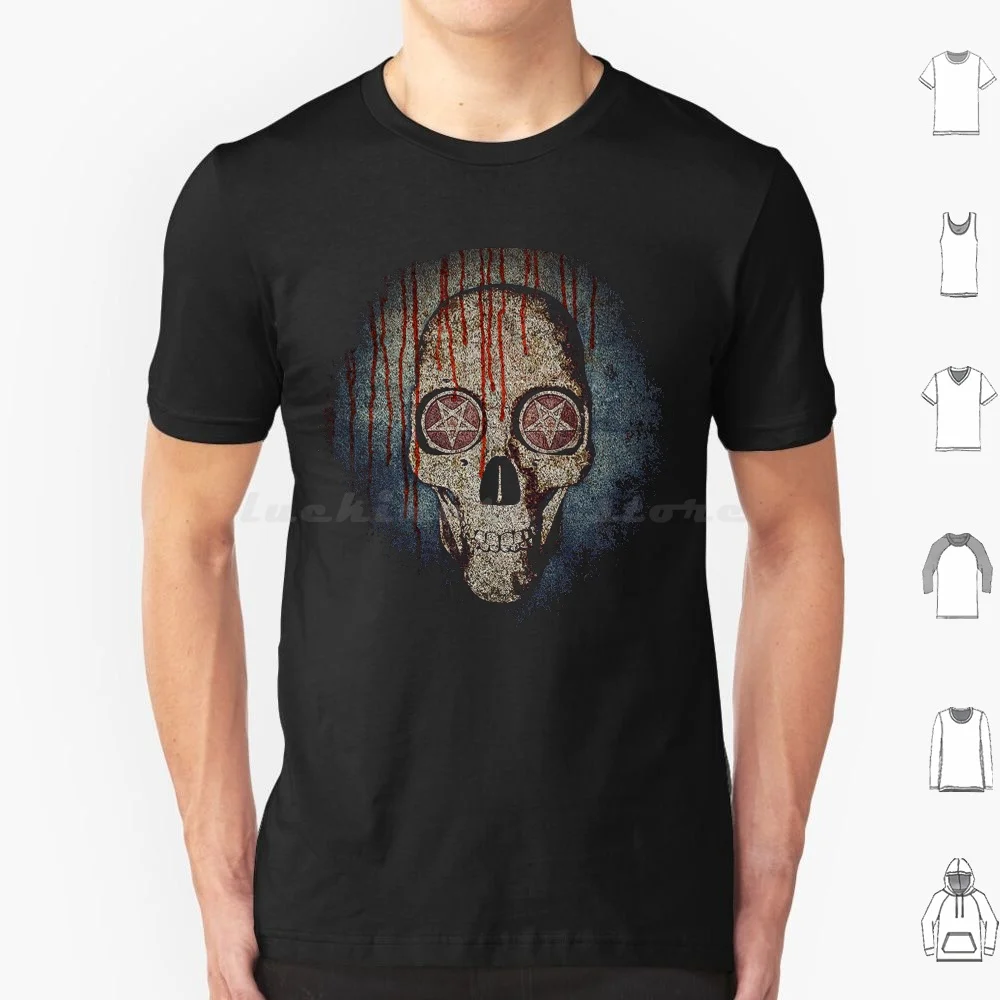 Pentagram Skull T Shirt 6xl Cotton Cool Tee Bobbyg Pentagram Original Art Skull Dark Magical Halloween 666 Parody Occult Magick
