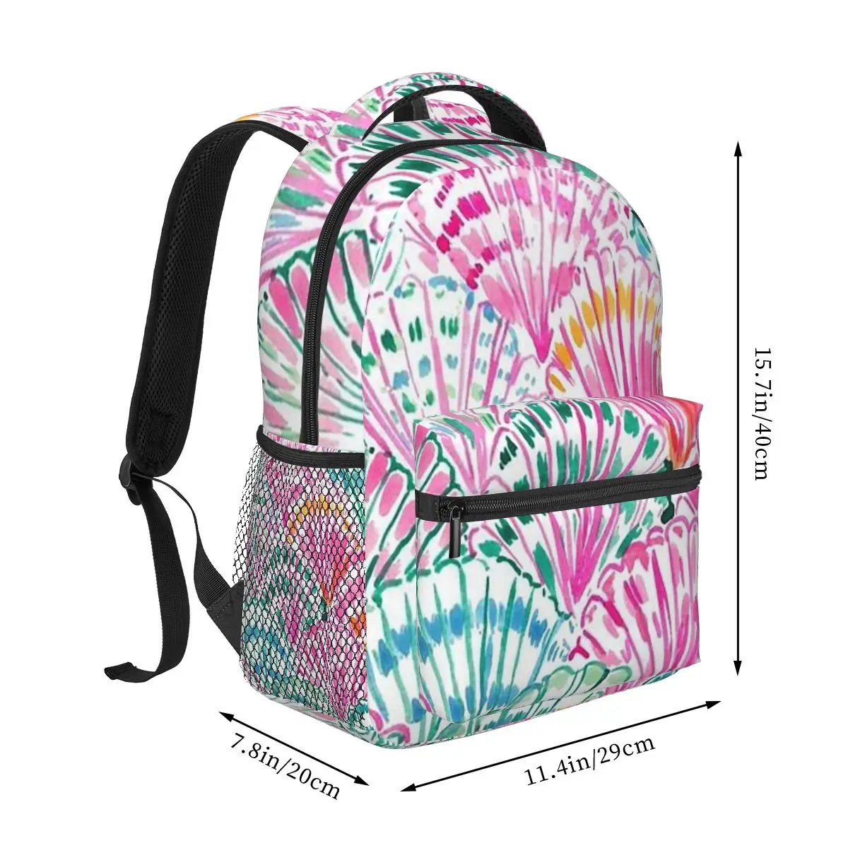 Blue Sea Shell Pattern Backpack Student Boys Girls BookBag Children School Bag Computer Shoulder Bags for Men Women