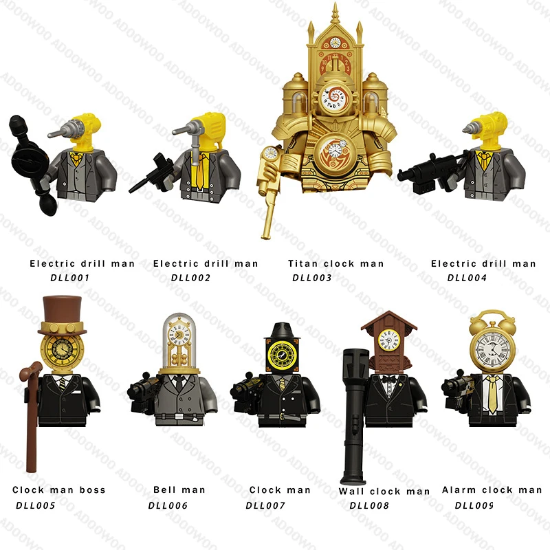 DLL001 KDL818 DJ War Damaged Skibidi Toilet Men's Doll Game Anime Building Blocks Toys TvMan Titan Bricks Model Toys Gifts view 4