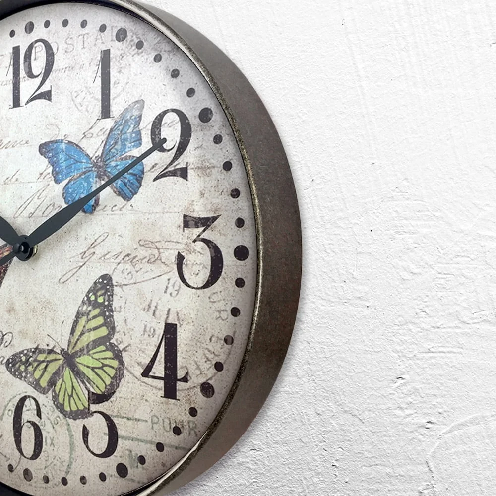 12 Inch Butterfly Wall Clock Quartz Accurate Timekeeping Elegant Home Decor Easy Installation Functional Wall Art