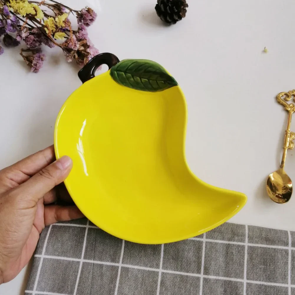 Creative Ceramic Plate Vegetable Shape Eggplant Dish Lemon Dish Pepper Snack Plate Decoration Dessert Plates For Home Tableware