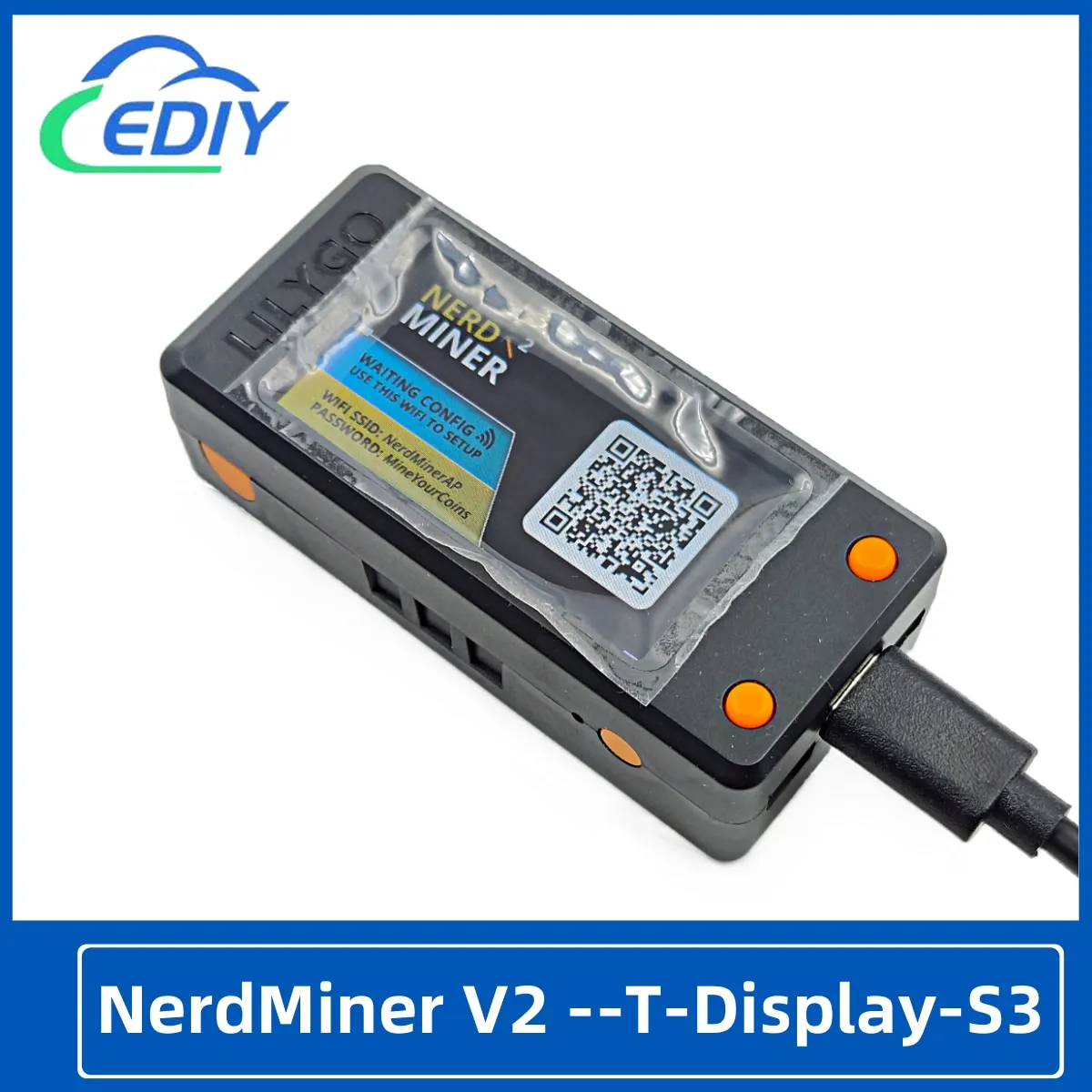 BTC Bitcoin Nerd Miner v2.0 Crypto Solo Lottery Nerdminer LCD Display T-Display-S3 With Shell