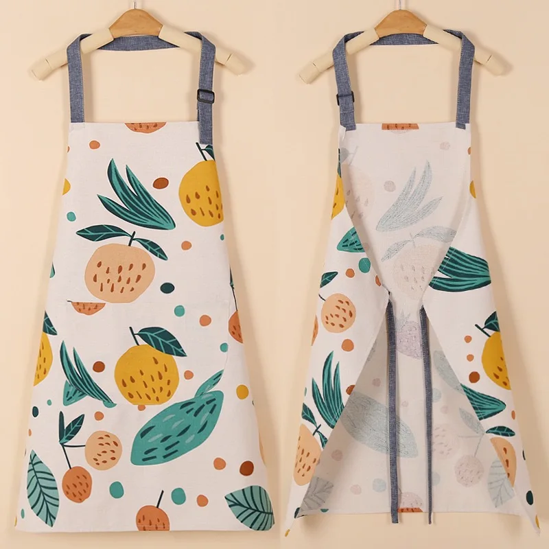 1PC Aprons Fashion Cotton Fabric Waterproof Thickened Dirt Resistant Kitchen Apron and Home Work Clothes Gardening Work Clothing