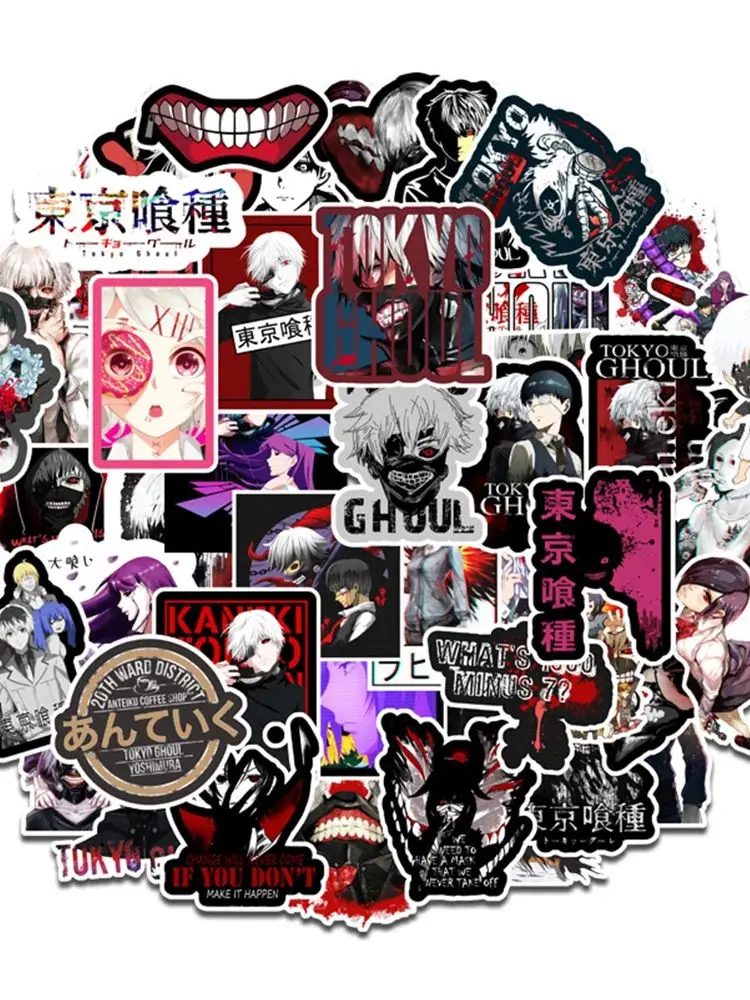 10/30/50pcs Japonais Anime Tokyo Ghoul Autocollants Cool Manga Autocollants BRICOLAGE Ordinateur Portable Téléphone Portable Kaneki Ken Dessin Animé Autocollant Emballage