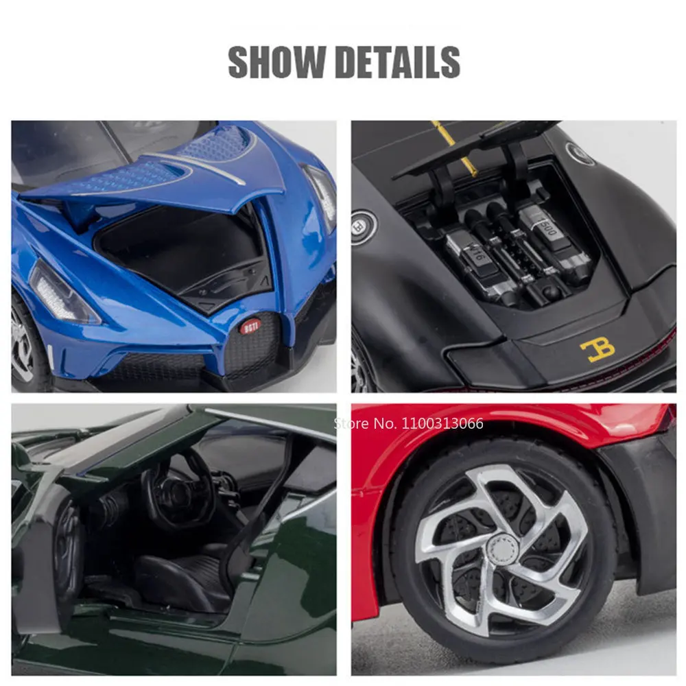 1:24 Scale La Voiture Noire Alloy Cars Models Toys Diecast Metal Vehicles Sports Car Model High Simulation Collection Kids Gifts