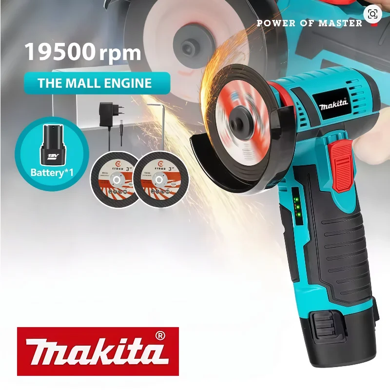 

Makita Cordless Electric Angle Grinder Portable Compact Polishing Machine Cutting DIY Home for Metal WoodBrush CutterPower Tool