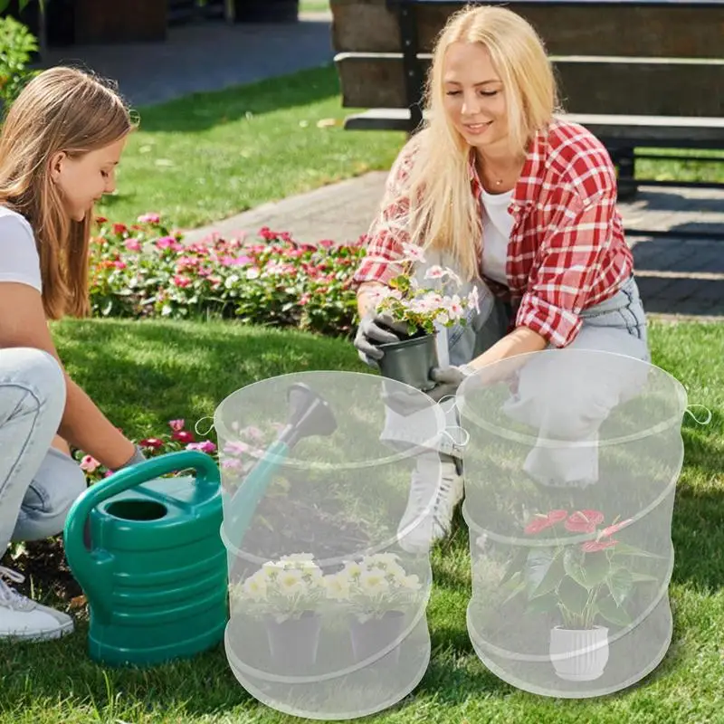 Garden Plant Covers 4X Pop Up Animals Barrier Plant Cover Net Breathable Protector Foldable Enclosure With Stakes For Garden