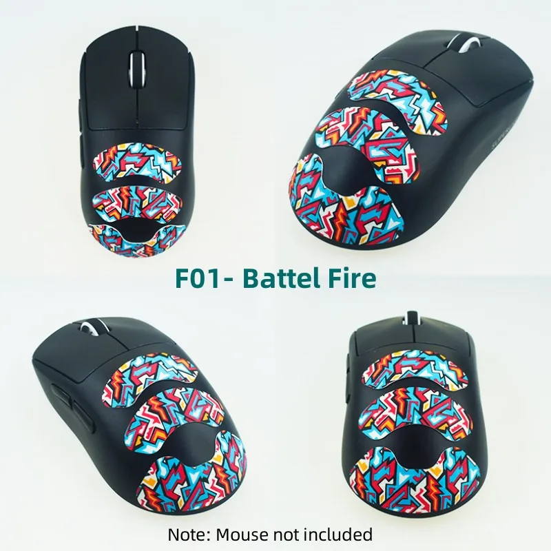 2Sets Hotline Games Mouse Palm Anti-Slip Grip Tape Colourful Handmade Sticker For Gaming Mouse Sweat Resistant (0.68mm)