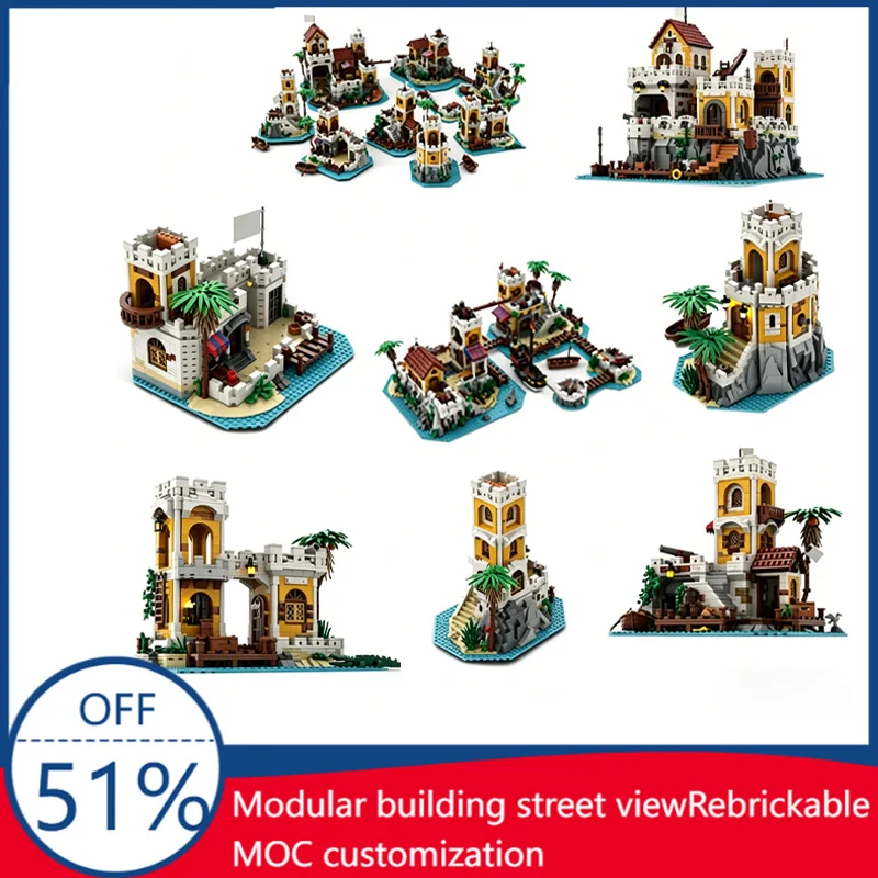 

NEW MOC 6265 Sabre Island Pirates Series Building Blocks Set with DIY Puzzle Assembly Toys For Children Festival Popular Gifts