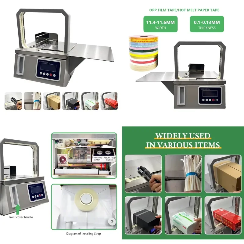 CE Portable Automatic Strapping Machine Intelligent Assembly Equipment Small Electric Packing Tool with 1 Year Warranty