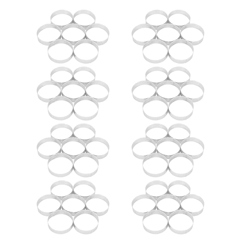

40 Pcs Circular Porous Tart Ring Bottom Tower Cake Mould Baking Tools Heat-Resistant Perforated Cake Mousse Ring, 8Cm