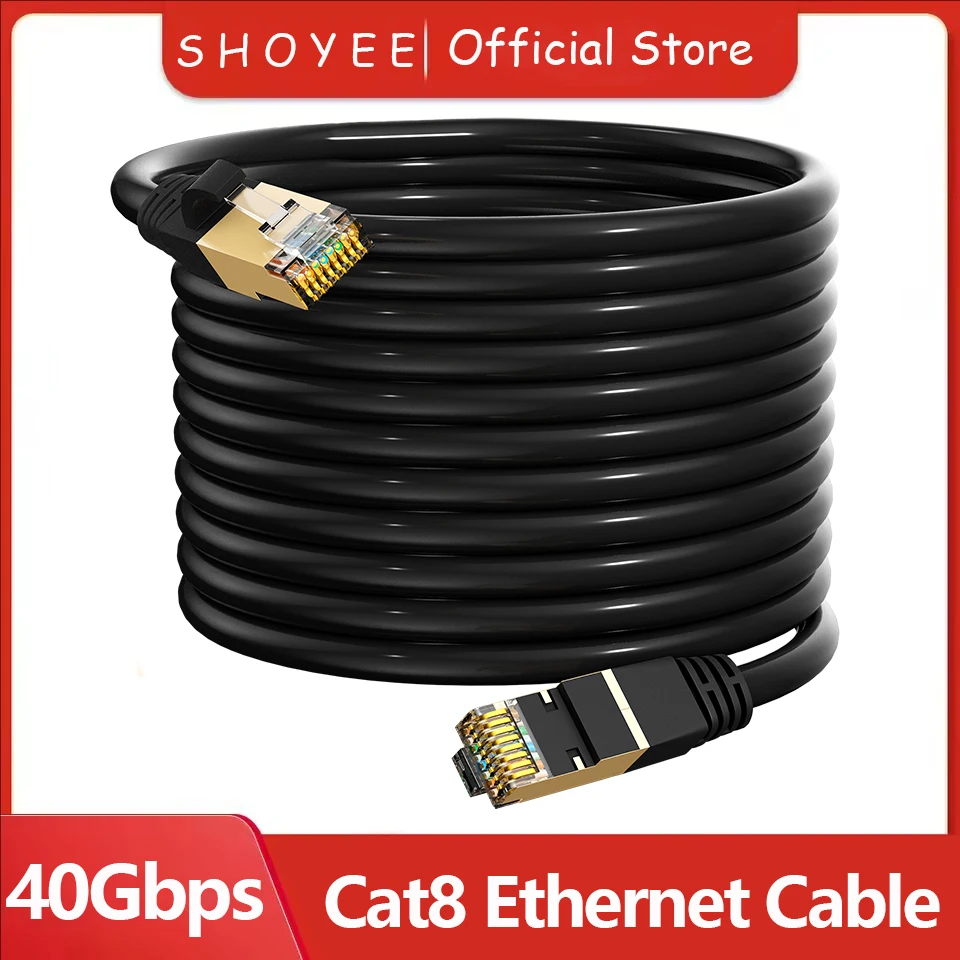 

CAT 8 Ethernet Cable High Speed 0.3-30M 40Gbps 2000MHz Network Lan Cord RJ45 Shielded Indoor for Router PC PS5 Modem Xbox
