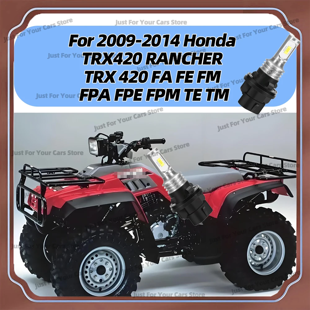 Super Brightness LED Headlights 6000K Bulbs 34901-HP5-601 For 2009-2014 Honda TRX420 RANCHER TRX 420 FA FE FM FPA FPE FPM TE TM