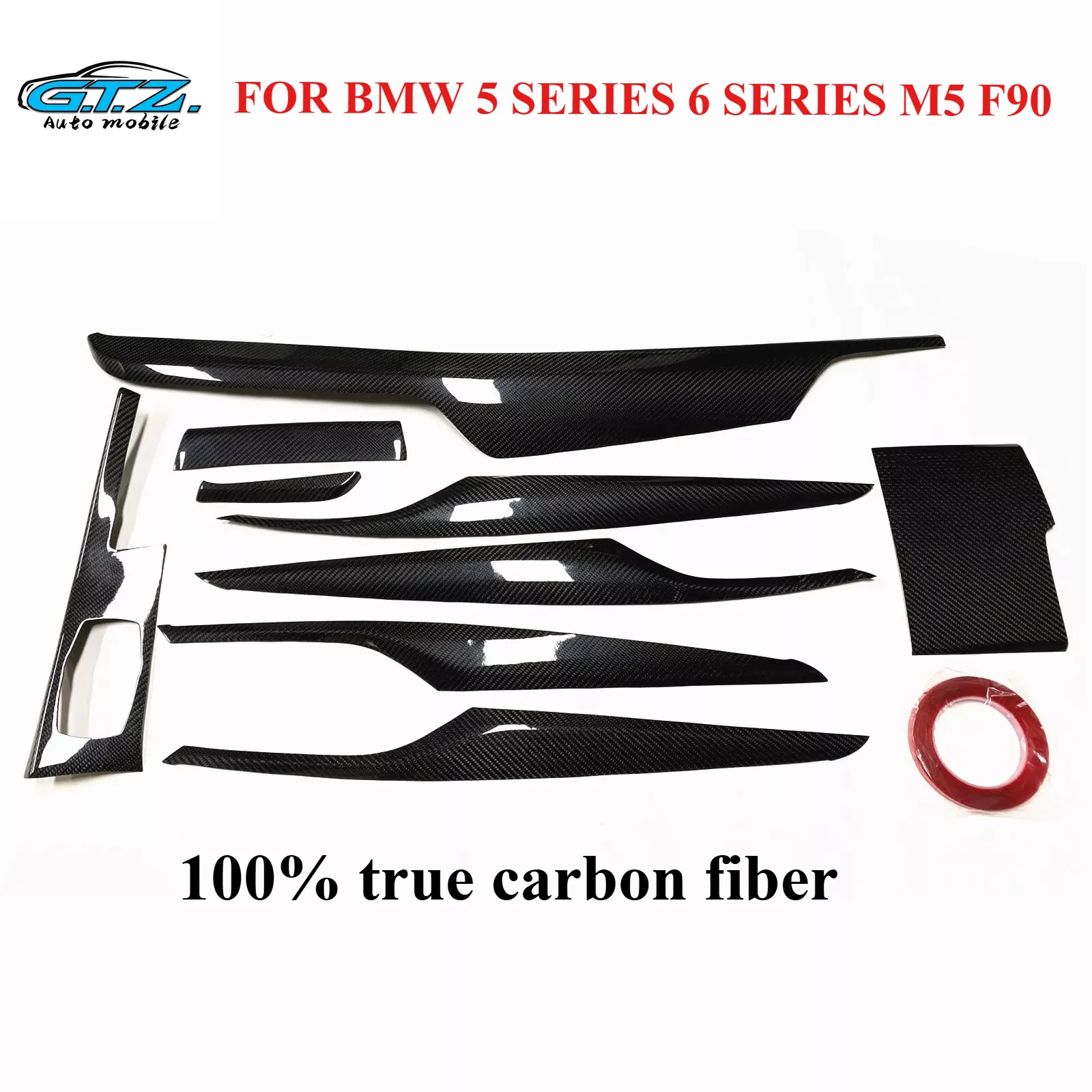 

9pcs/set of 100% dry carbon fiber twill forged interior console dashboard trim for BMW 5 Series 6 Series G30 540i G32 6GT F90 M5