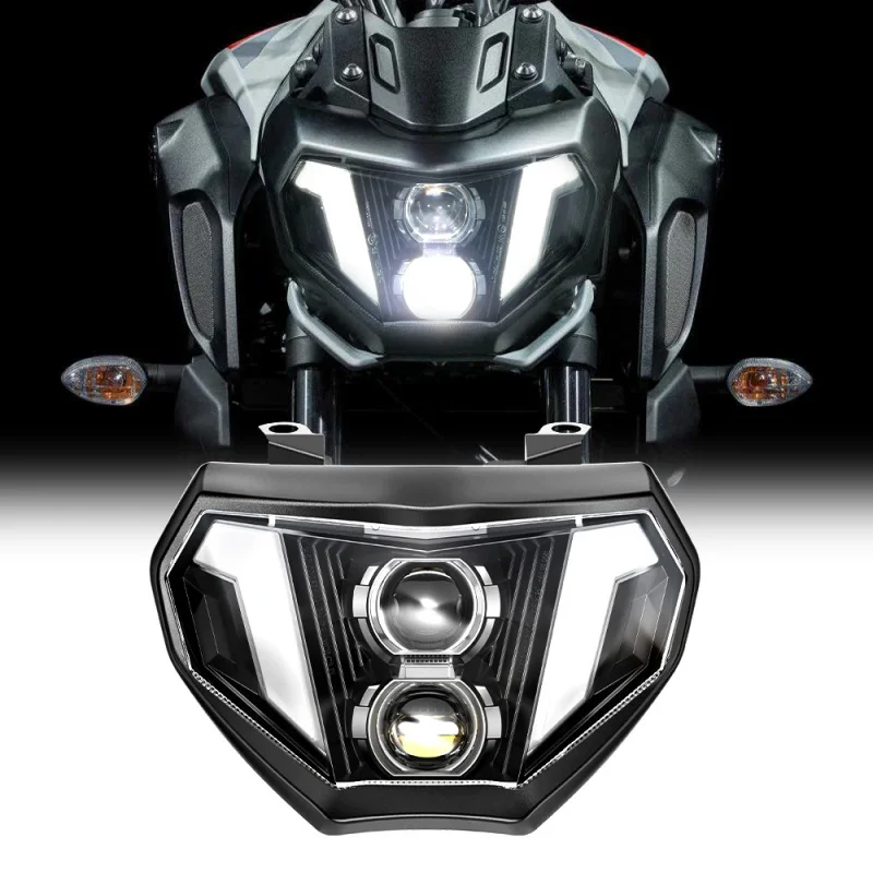 E-mark Approved LED Motorcycle Headlight with DRL Hi/Lo Beam for Yamaha MT09 FZ09 MT-07
