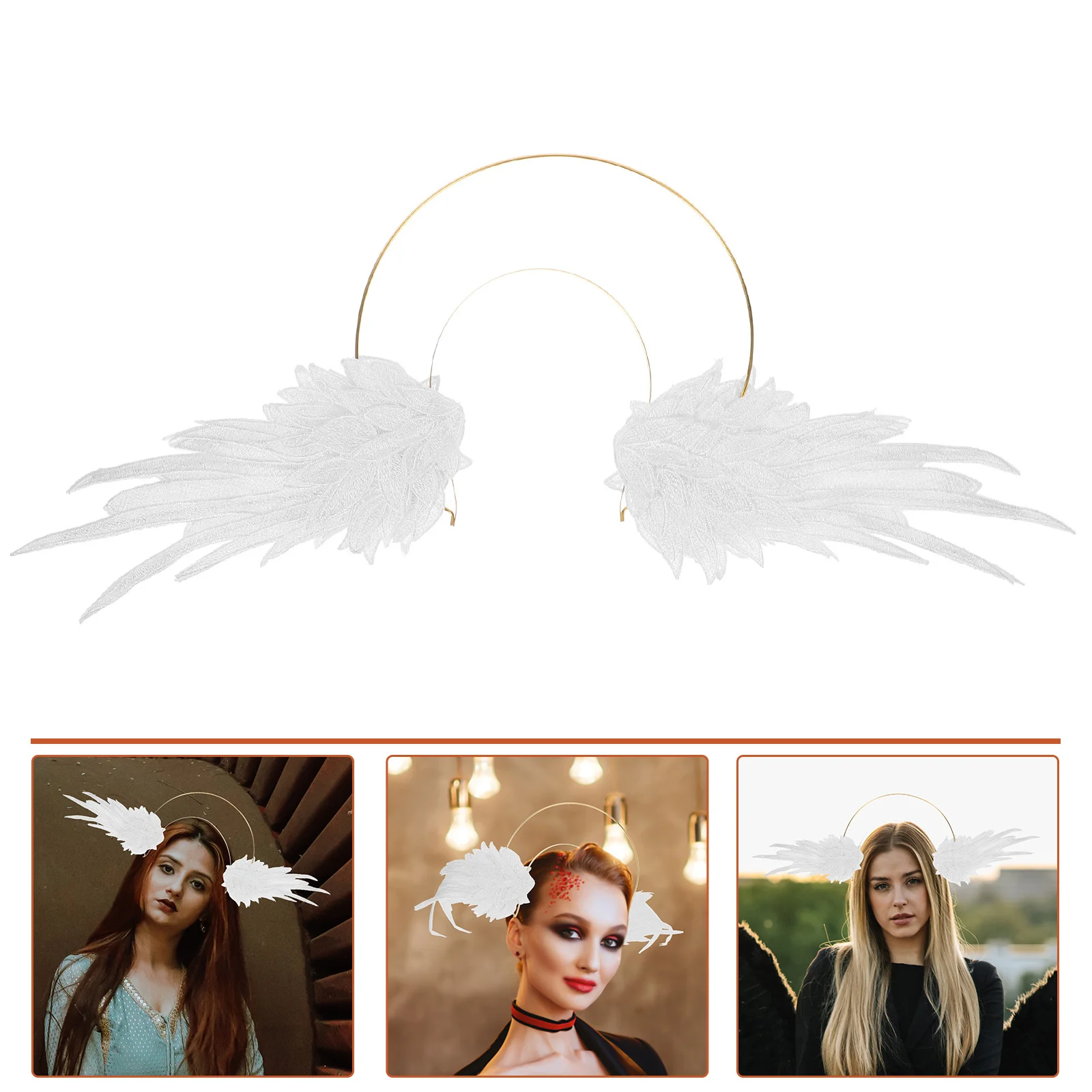 

Headband Angel Wing Goddess Crown Gothic Accessories Women Cosplay Halloween Party Headdress Wings Headband Costume Decor