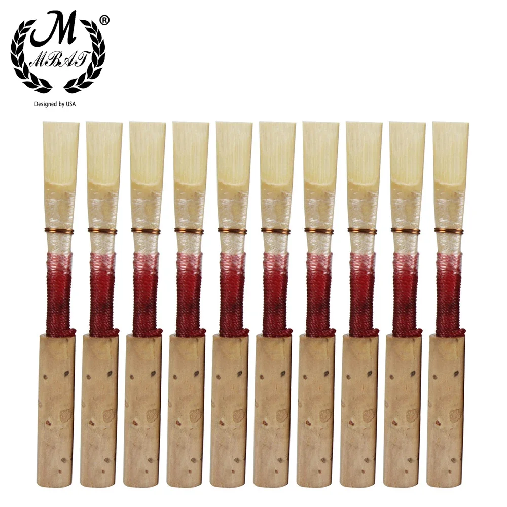 M MBAT Hand-Built Top Grade Natural Reed Wind Instrument Part Strength Medium Soft Handmade High Quality Oboe Reed with Red Cork