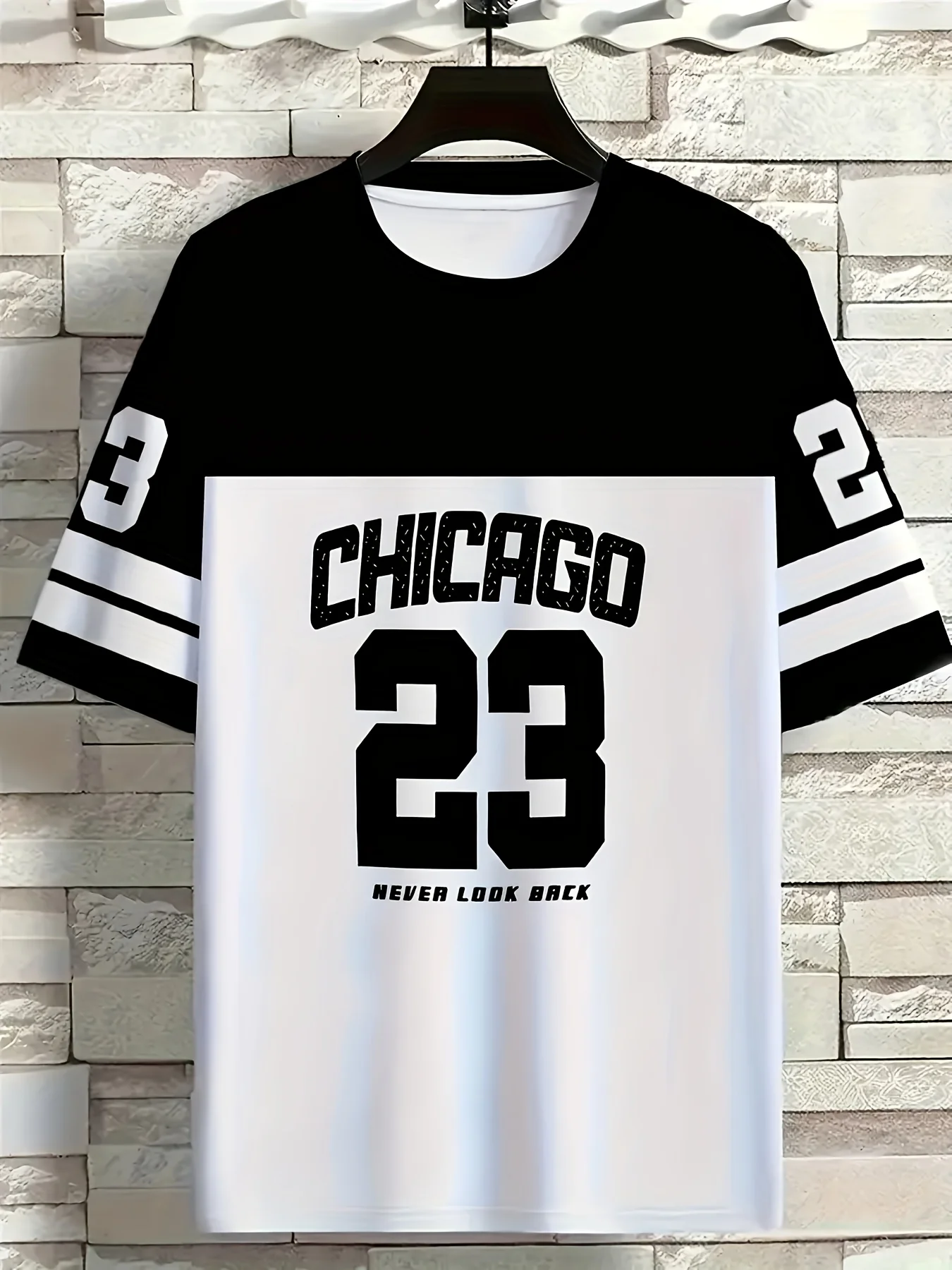 تي شيرت رجالي صيفي جديد من Chicago 23 برسومات رقمية من الجيرسيه ملابس رياضية كاجوال من البوليستر لعام 2025 #2