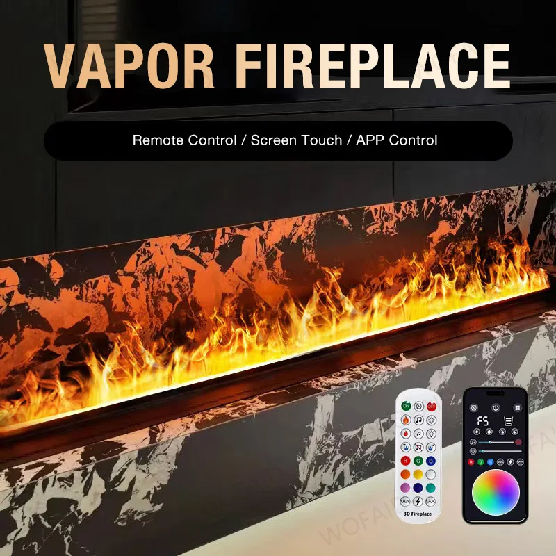 Compatible con sofá seccional️ Chimenea de niebla de perfil bajo: 10 cm de altura, 360 ° Ver - Chimenea eléctrica Barcelona Design Award