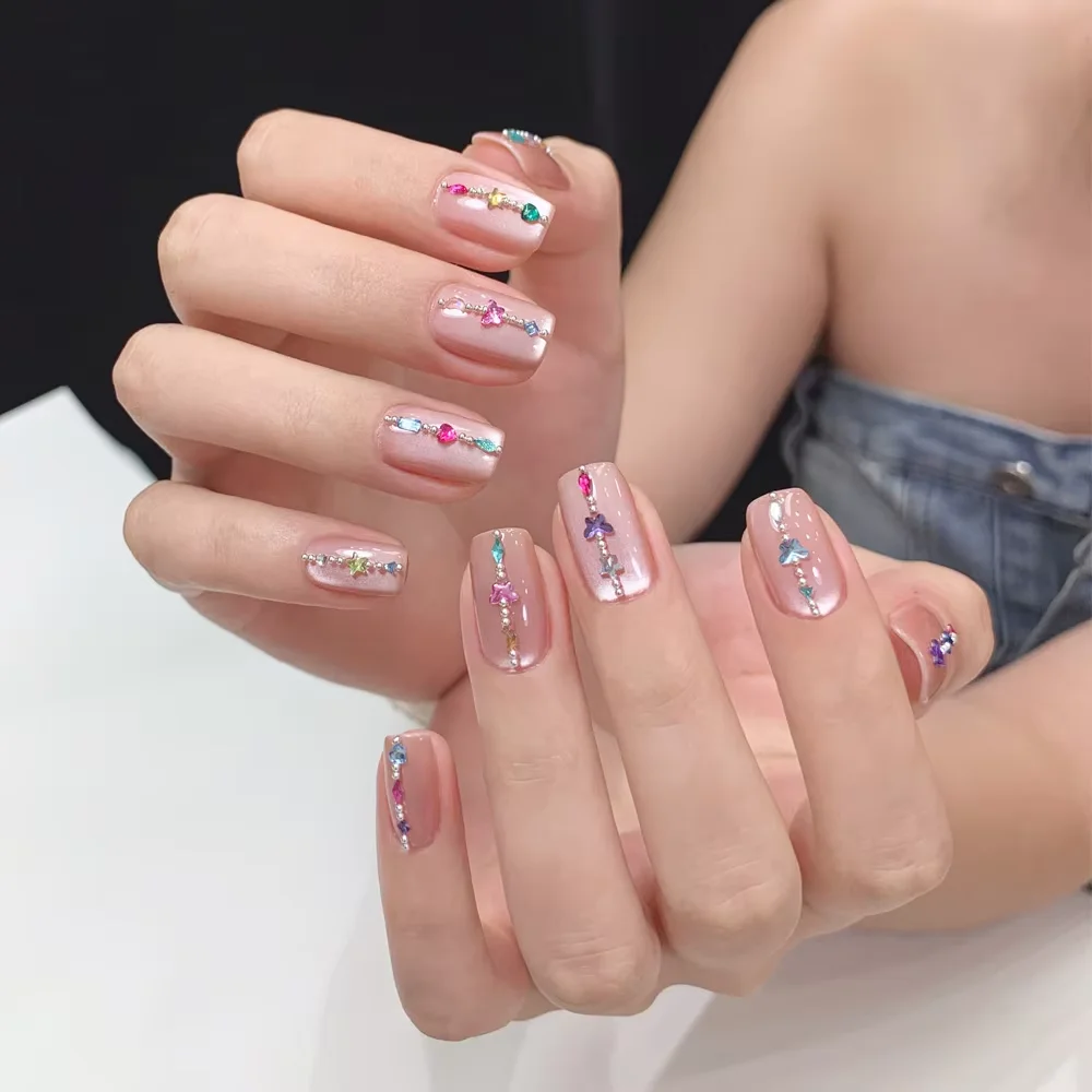 Mini Nail Art Rhinestones Crystal Acrylic Flatback Diamonds Mixed Shape Sparkle DIY Nail Luxury Manicure Accessories