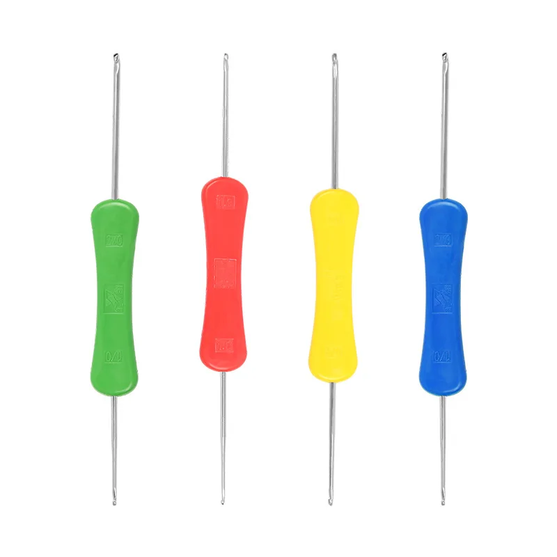 1-4pcs Double Ended Crochet Hook Plastic Shank Metal Home Use Sweater Shoe Hat Tool Needles Crochet For Knitting And Accessories
