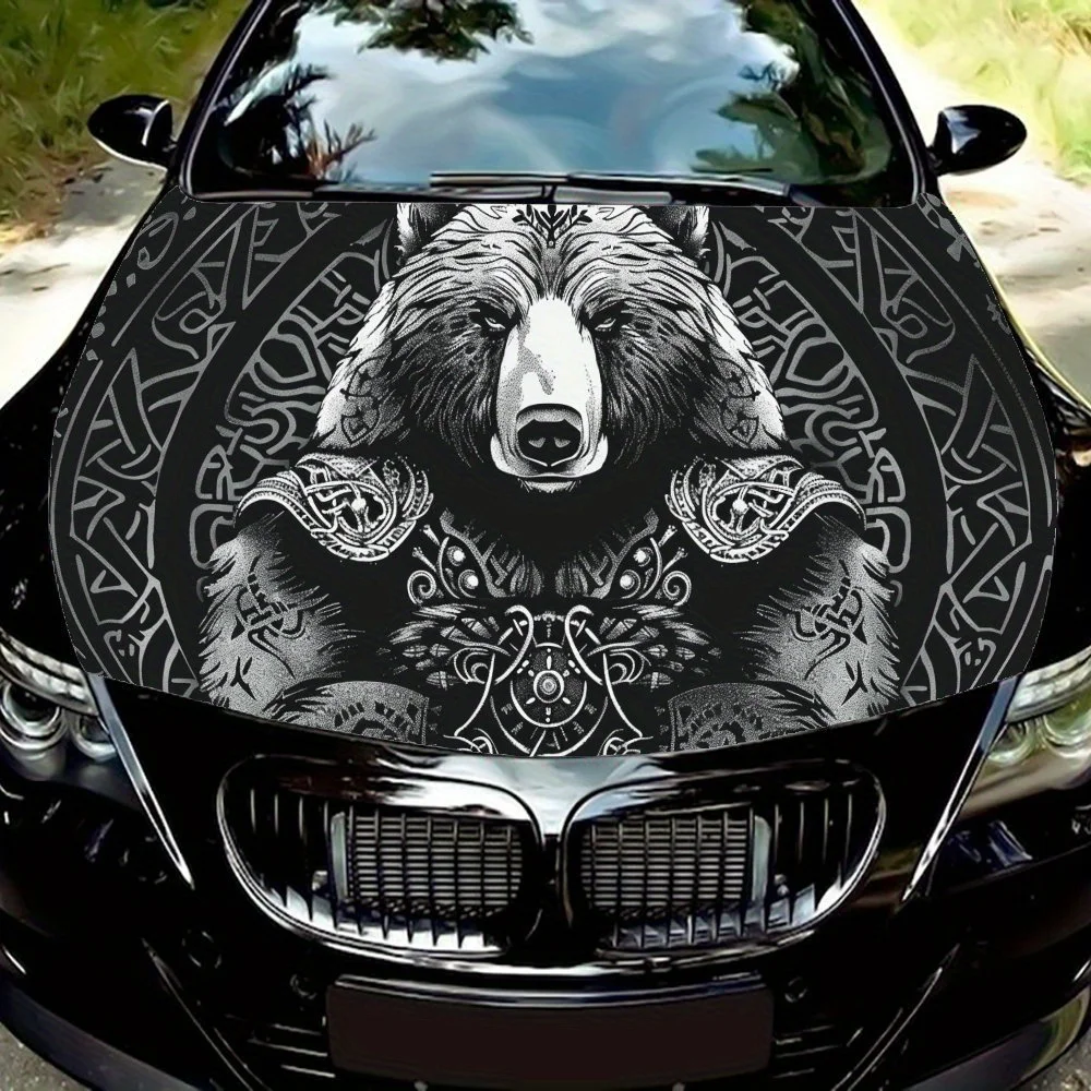 

Nordic - Design Bear Print Car hood stickers, waterproof self-adhesive car vinyl stickers, car decoration protection stickers, c