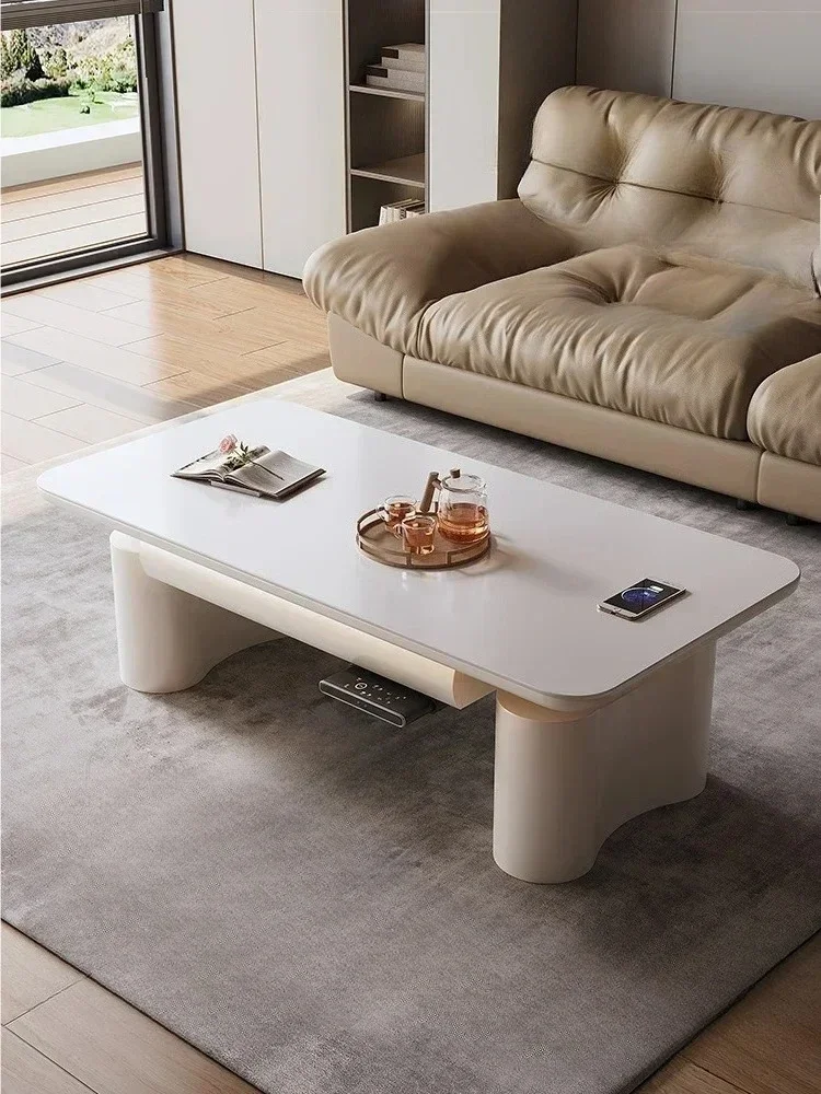 BJ Whole House Furniture Lifting Coffee Table Dual-Purpose Stone Plate Multi-Function Electric Intelligent Automatic Tea Table