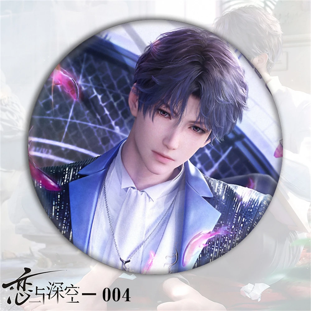 58mm anime amor e espaço profundo xavier zayne rafayel cosplay traje crachá pino spte flandres broche ﻿   Adereço Gilf