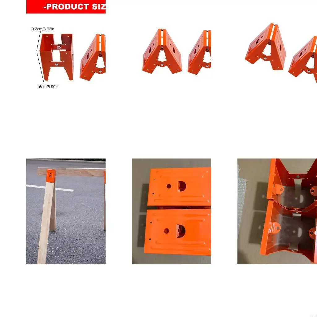Hinged Woodworking Table Hardware, 4 Iron Support Clamps with Side and Base Mounting Holes for Joining Temporary Work M4YD