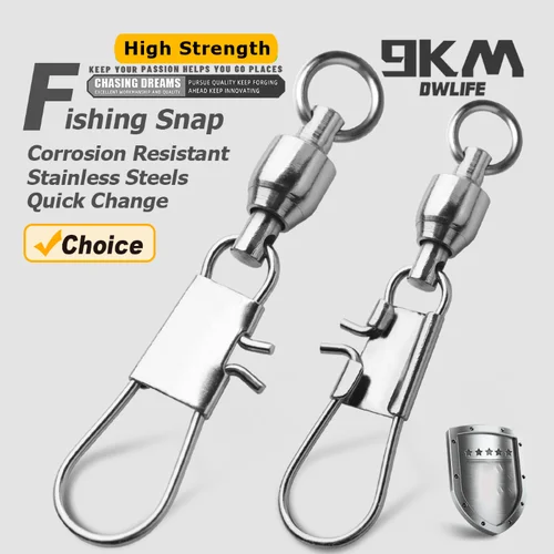 20 ~ 100 Uds. Giratorios de pesca a presión rodamiento de bolas enclavamiento Pin a presión accesorios de pesca de acero inoxidable conector de Pin de Señuelos de Pesca