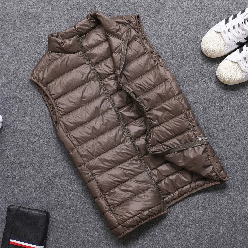 Spring Man Duck Down Vest Ultra Light Jackets Men Fashion Sleeveless Outerwear Coat Autumn Winter Coat 90% White Duck Down 5XL