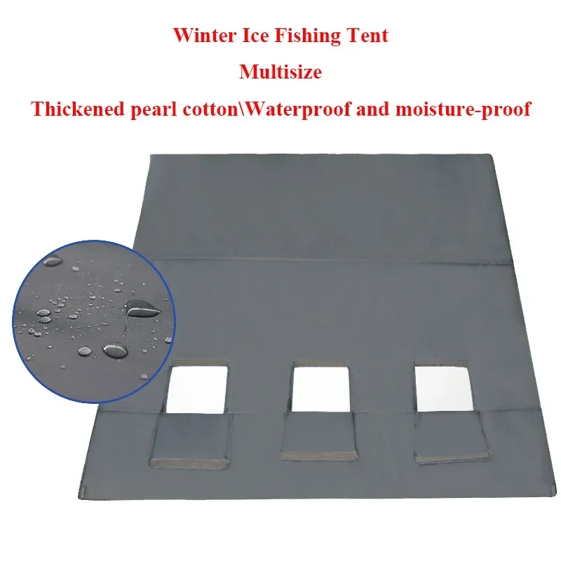 

Thickened Pearl Cotton Waterproof And Moisture-proof Ice Fishing Mat With 3holes Keep Warm Foldable Cold Resistant Multisize