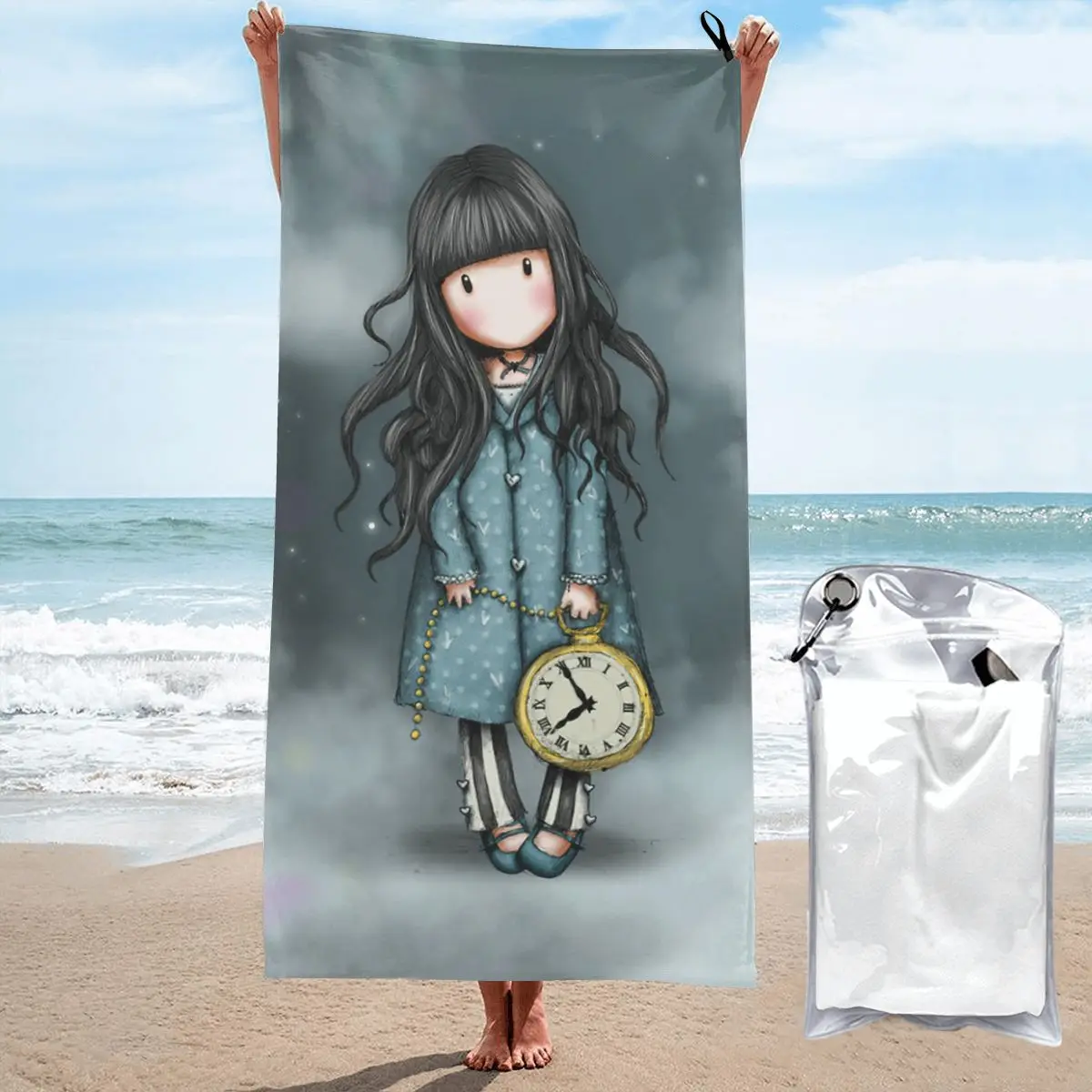 Santoro Gorjuss Doll Quick Dry Beach Towel 2023 Summer Art Cute Cartoon Microfiber Sea Beach Towel No Sand Quick-Dry Surf Towels