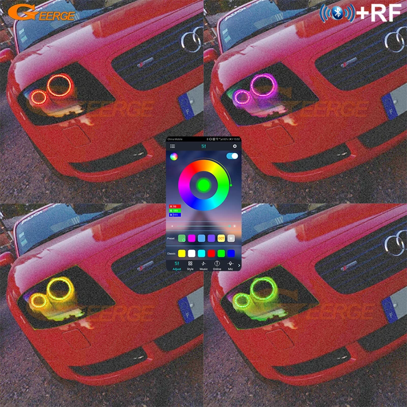 For Audi TT MK1 8N 1999 2000 2001 2002 2003 2004 2005 2006 Bluetooth APP Ultra Bright Multi Color RGB Led Angel Eyes Halo Rings