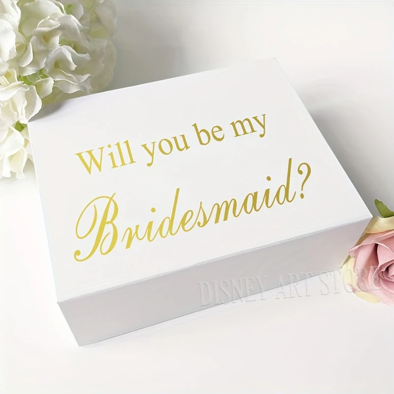Wedding Accessory Sticker Bridesmaid Gift Box Decals Will You Be My Bridesmaid Quote Removable Vinyl Sticker Wedding Box Decor