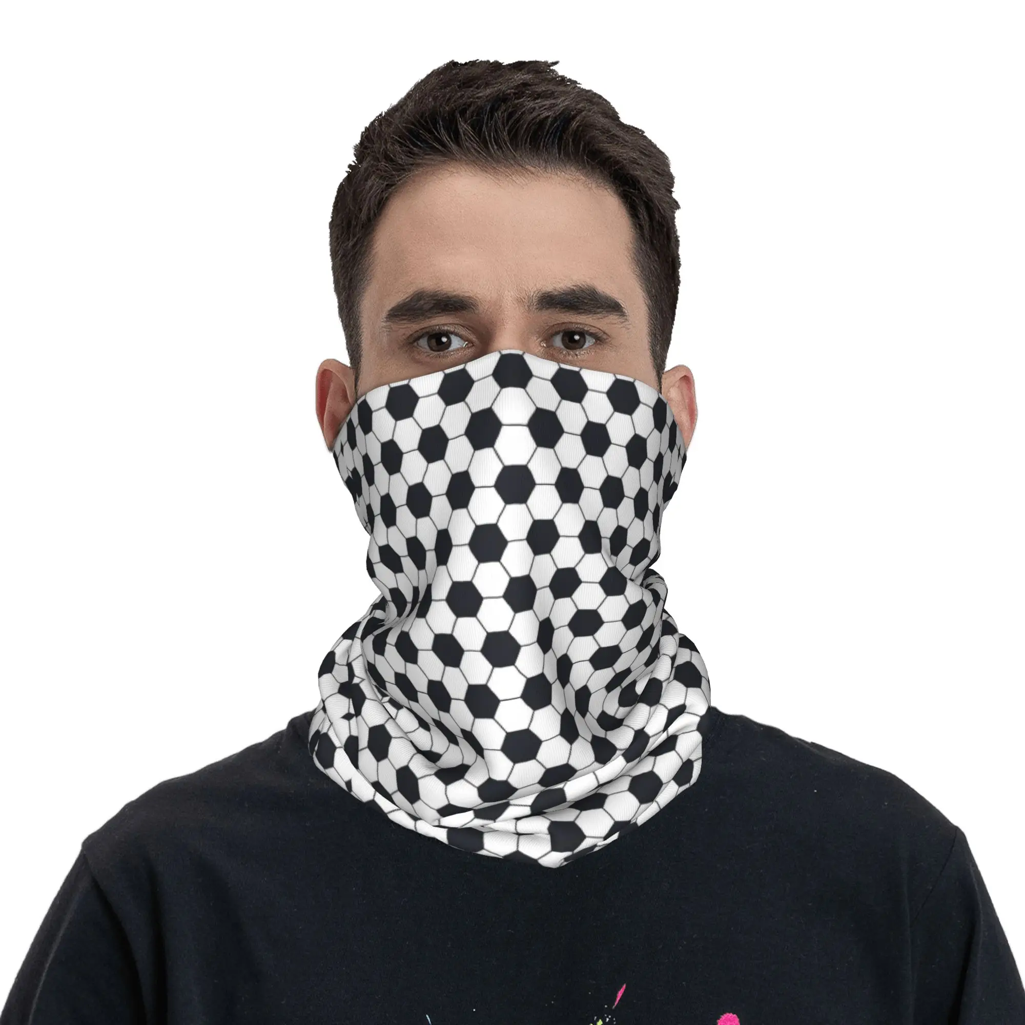 Football Print Bandana Neck Gaiter Printed Mask Scarf Face Mask Hiking Fishing Unisex Adult Washable