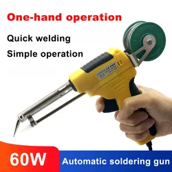 Thermostatic Manual Soldering Gun External Heat Type Automatic Tin Feeding Soldering Iron Electric Welding Gun Tin Solder Tool