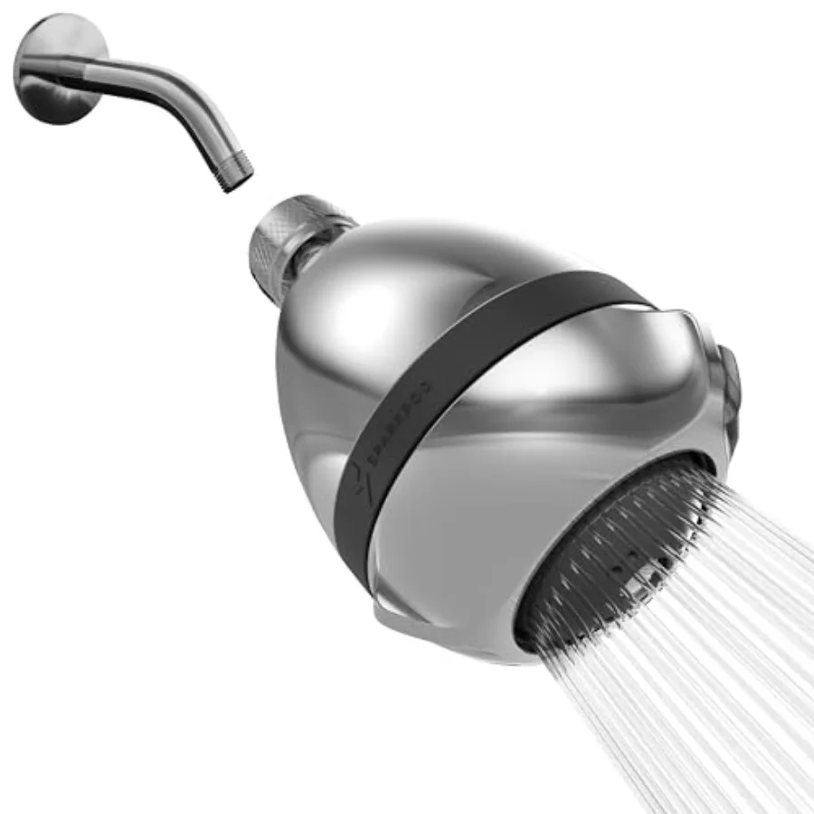 

3 Inch Power Pressure Boosting Shower Head with Shower Arm - Shower Water Pressure Booster - High Pressure Shower Heads for Low