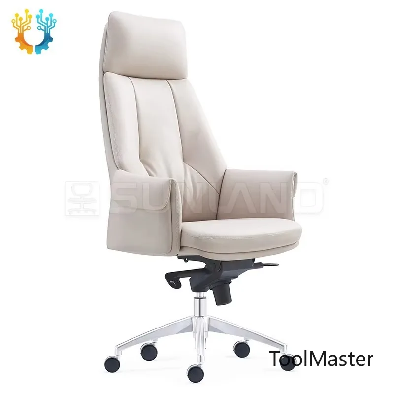 

[2026]Modern Luxurious High Back Desk Swivel Executive Ceo Ergonomic Manager Cow Pu Leather Office Chair
