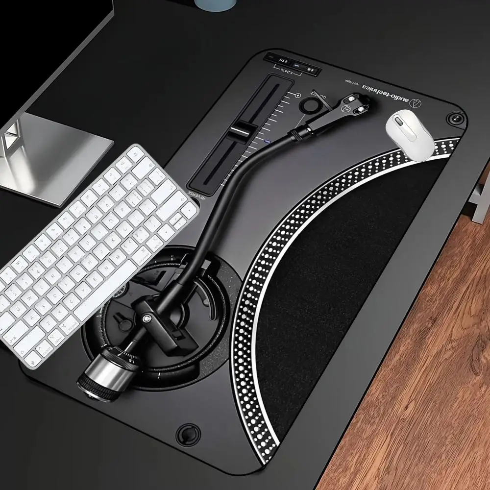 Vintage Turntable DJ Large Gaming Mouse Pad Non Slip  Keyboard Desk Mat Vinyl Record Player Print Desktop Office Table MousepadS