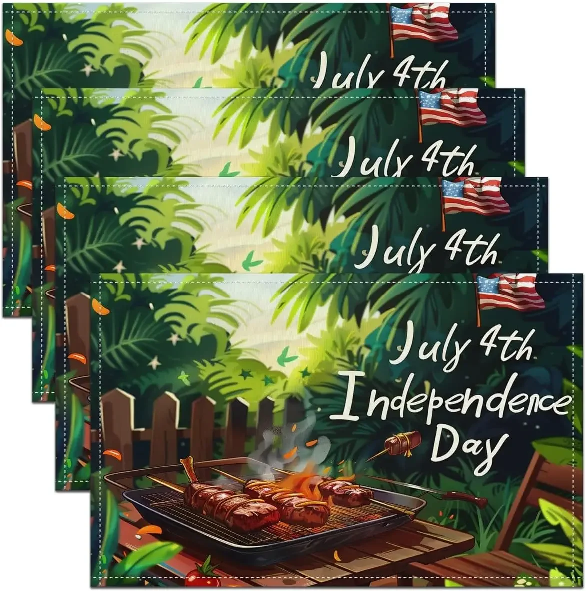 American Flag Placemats Set of 4 12