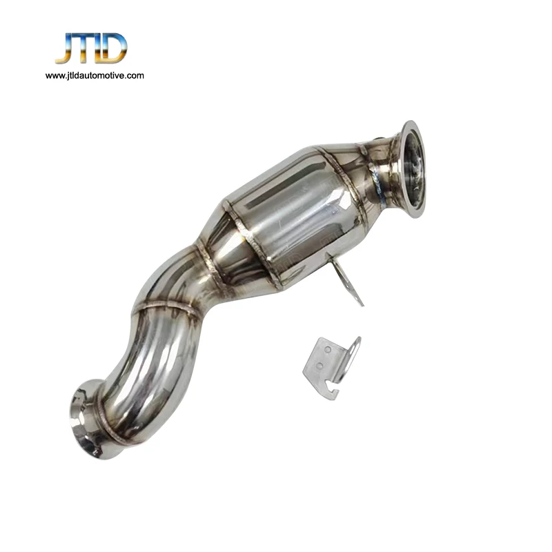 Downpipe For Mercedes Benz W205 C300 SS304 Stainless Steel Performance Catted Exhaust System  - Active Sound System Exhaust