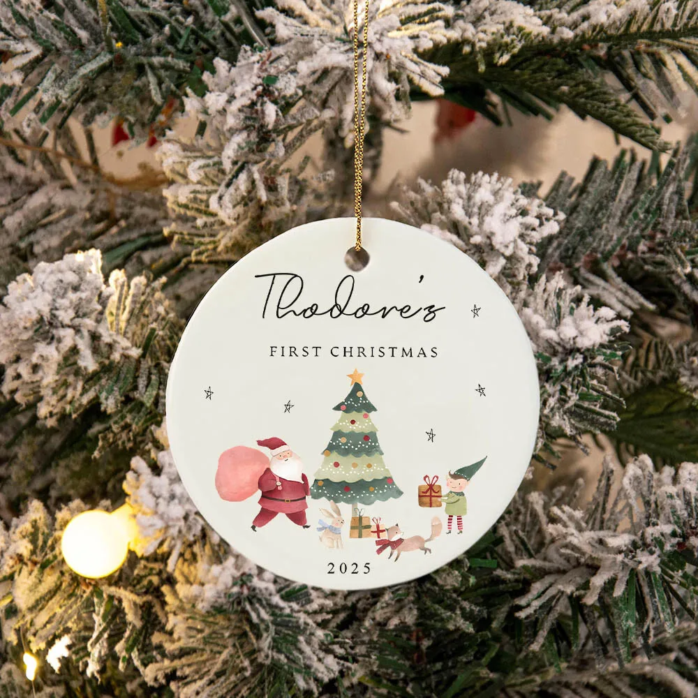 Personalized Baby's First Christmas Ornament Custom 1st Christmas Keepsake Newborn Baby Gift Baby Boy or Baby Girl Ornament