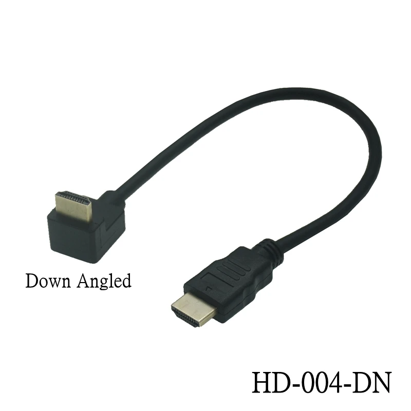 Krótki lewego prawego 90 stopni aż kąt nachylenia kabla kompatybilnego z HDMI podwójny przewód HDTV z męskiego na męskie M/M przewód HD 15CM 0.5m