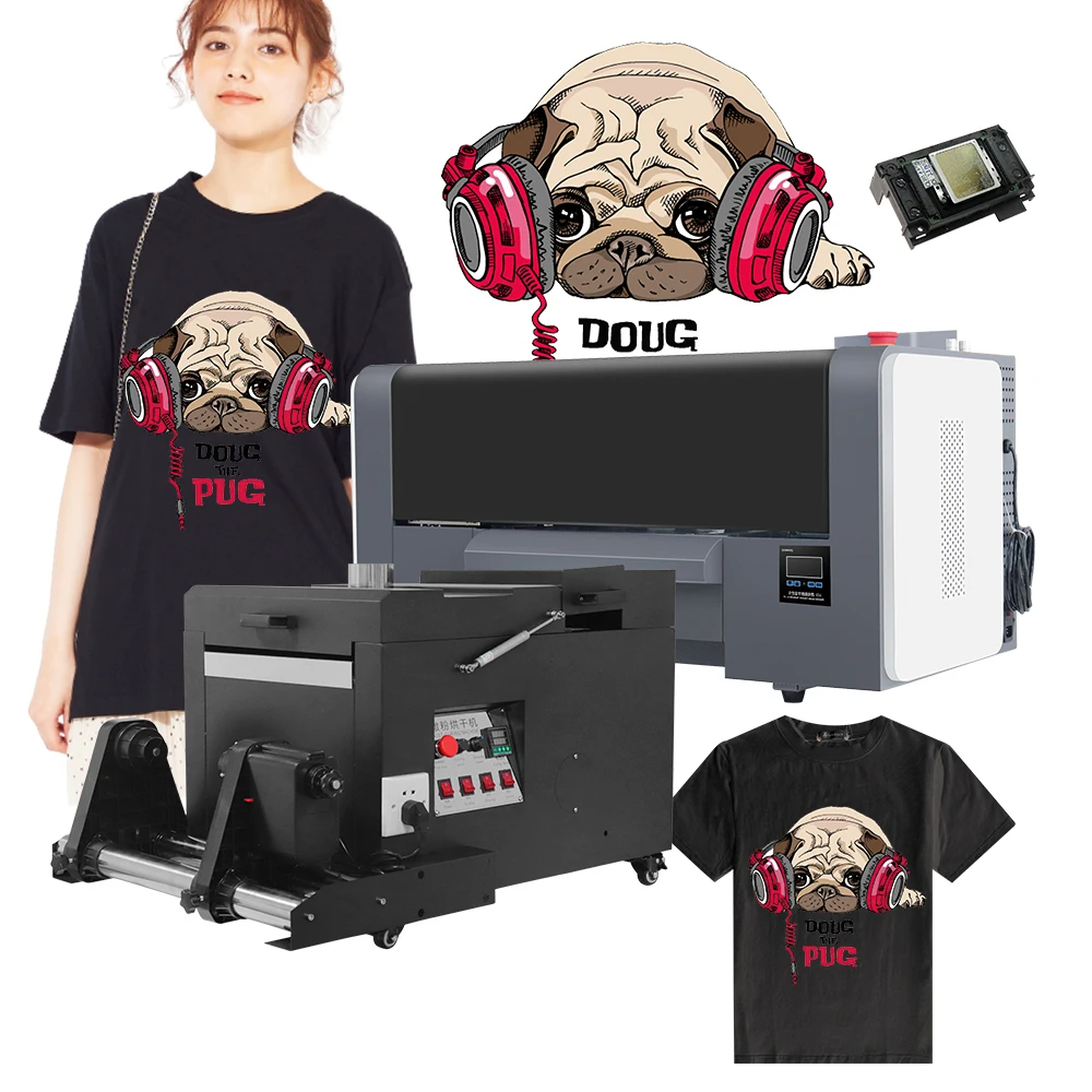 Discount Package 30cm XP600 DTF Transfer Pet Film Printer Automatic Shaking Powder Machine
