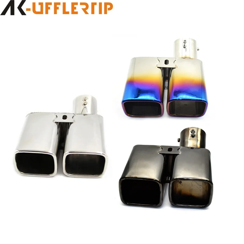 

Suitable for Toyota α coefficient square mouth Elfa exhaust pipe modified one out two tail nozzles 304 stainless steel tail thro