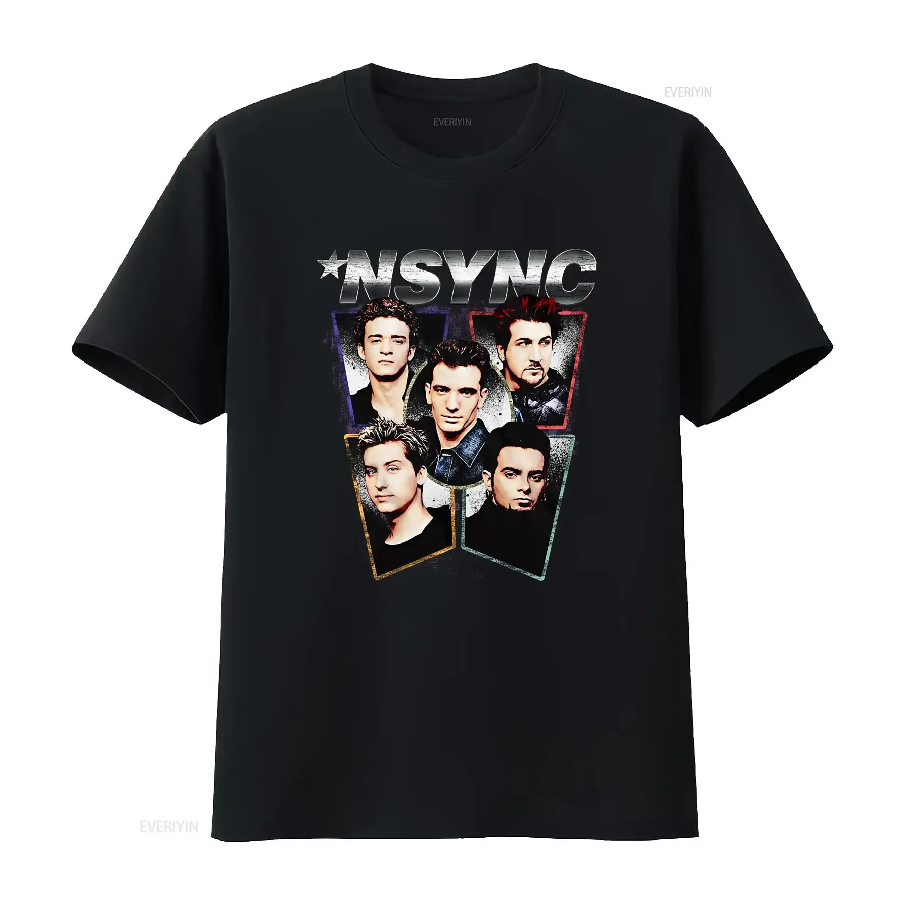 Vintage 90s NSYNC Boy Band Music Group Print Casual T Shirt vintage Washed Breathable Versatile Comfortable homme Soft